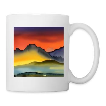 Watercolor mountain - Mug - white - Right
