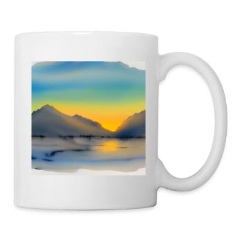 Mountain lake artwork - Mug - white - Right