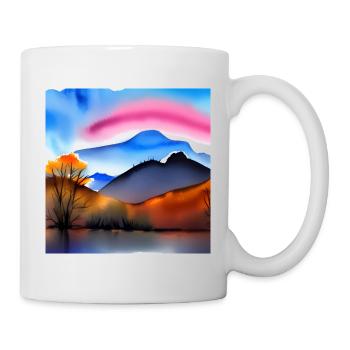 Schöne Berge Aquarellmalerei - Tasse - Weiß - Rechts