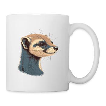 Frettchen - Tasse - Weiß - Rechts