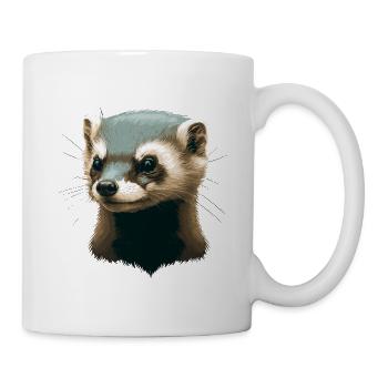 Frettchen Illustration - Tasse - Weiß - Rechts