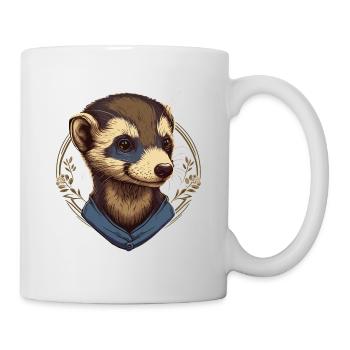 Lustiges Frettchen - Tasse - Weiß - Rechts