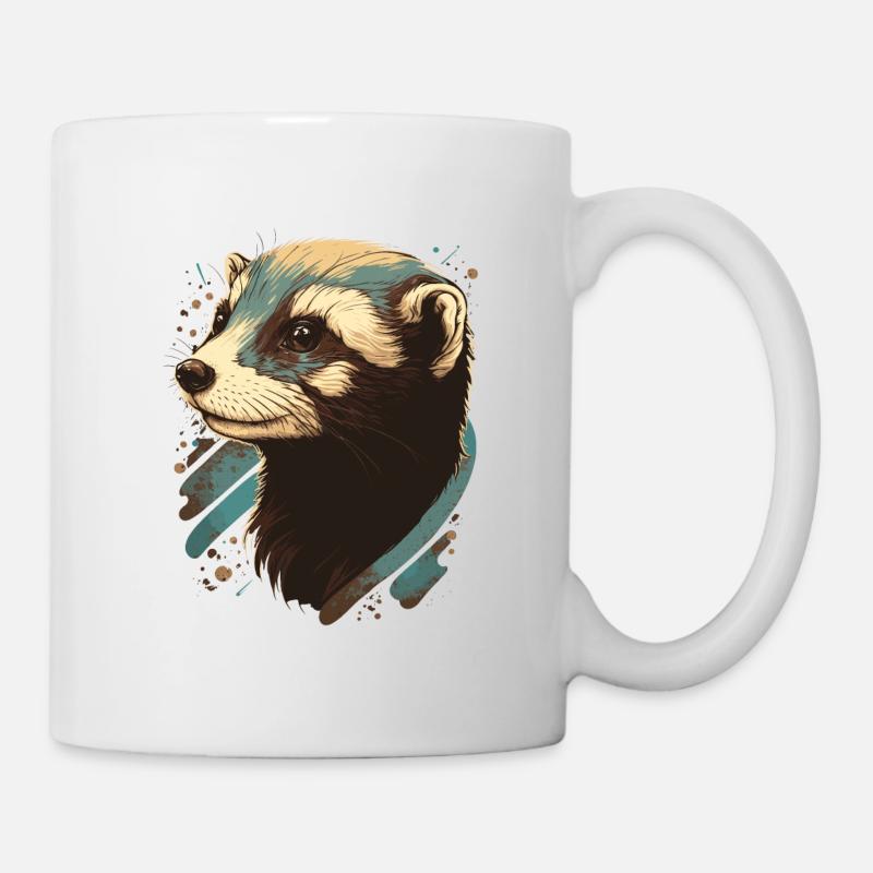 Frettchengesicht Illustration - Tasse - Weiß