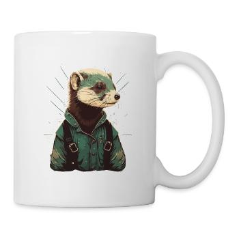 Kühles Frettchen - Tasse - Weiß - Rechts