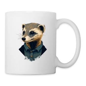 Frettchen-Stil - Tasse - Weiß - Rechts