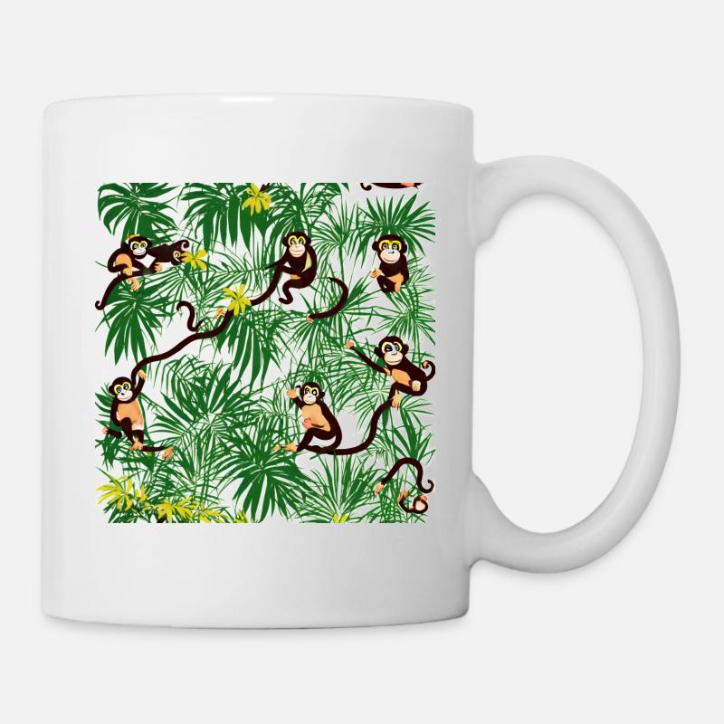 Affe im tropischen Regenwald - Tasse - Weiß