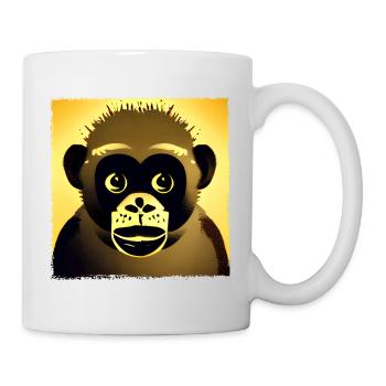 Gelber Affe aus dem tropischen Regenwald - Tasse - Weiß - Rechts