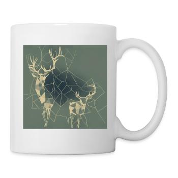 Deer Roe deer geometrically - Mug - white - Right