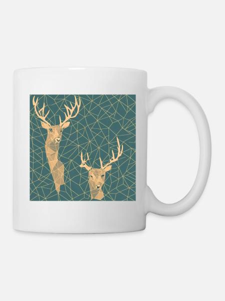 Deer Roe deer geometrically - Mug - white