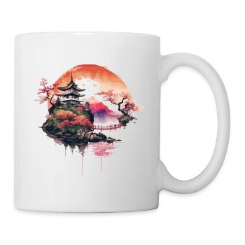 Japanese Temple on Mountain - Mug - white - Right
