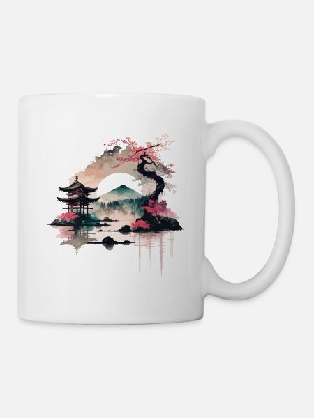 Lever de soleil japonais - Mug blanc - blanc