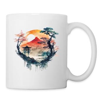 Chinesisches Aquarell - Tasse - Weiß - Rechts