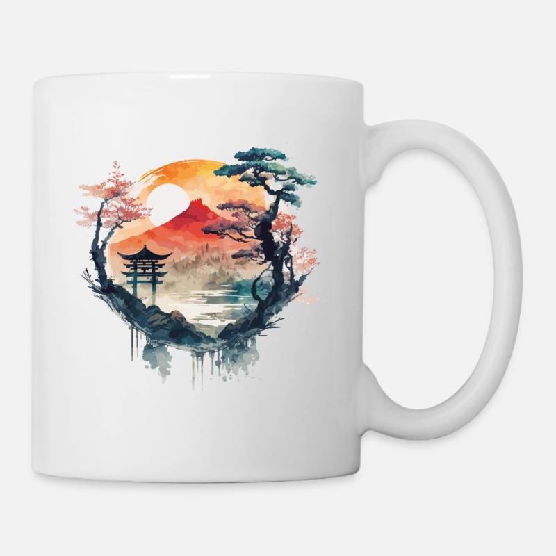 Aquarelle chinoise - Mug blanc - blanc