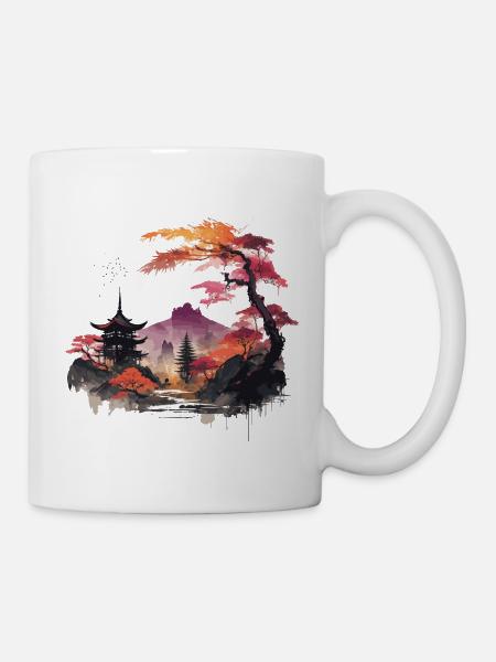 Paysage asiatique - Mug blanc - blanc