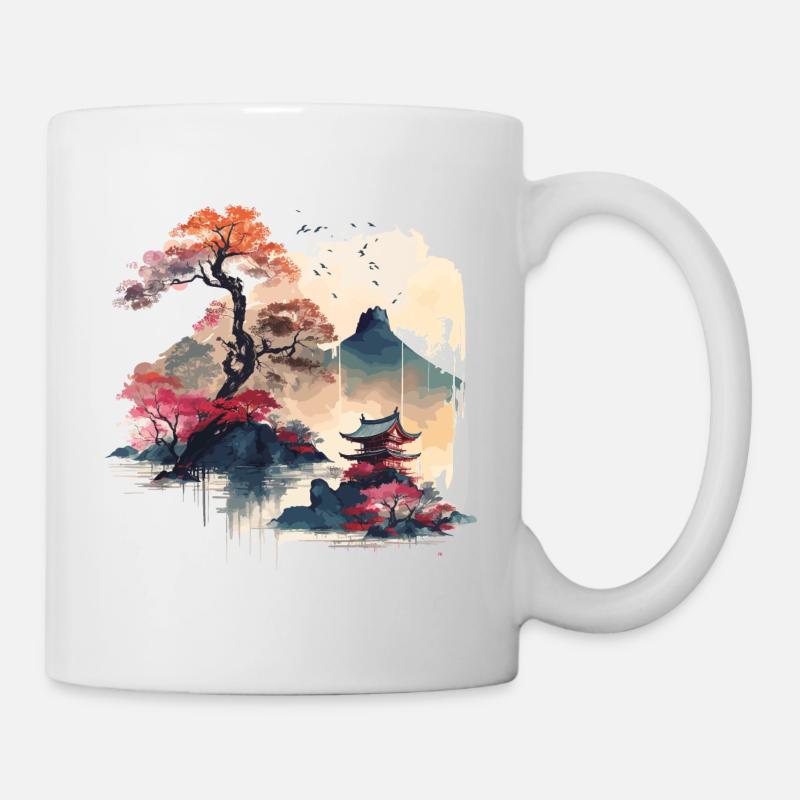 Japanische Kunst - Tasse - Weiß