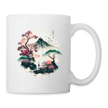 Rote Sonne - Tasse - Weiß - Rechts