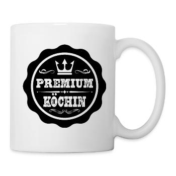 Premium Köchin - Tasse - Weiß - Rechts
