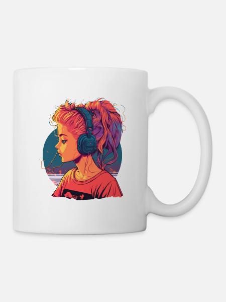 Schönes Anime-Mädchen - Tasse - Weiß
