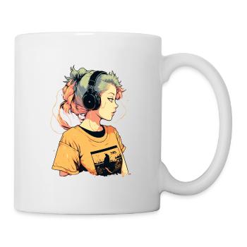 Chill Music Girl - Tasse - Weiß - Rechts