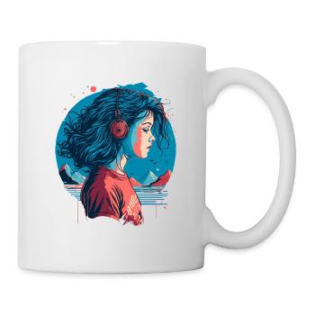 Vintage Lo-Fi Mädchen - Tasse - Weiß - Rechts