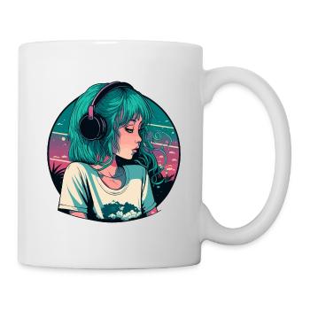 Süßes Lo-Fi-Mädchen - Tasse - Weiß - Rechts