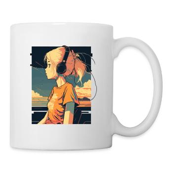 Fille d’anime rétro - Mug blanc - blanc - Droite