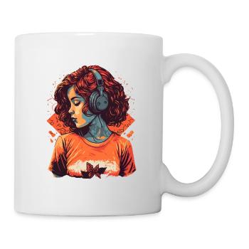 Study Girl hört Lo-Fi-Musik - Tasse - Weiß - Rechts