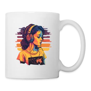 Les filles aiment la musique - Mug blanc - blanc - Droite