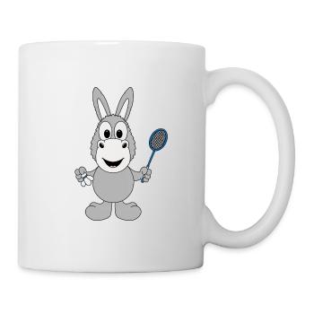 FEDERBALL - BADMINTON - SPORT - ESEL - TIER - KIND - Tasse - Weiß - Rechts