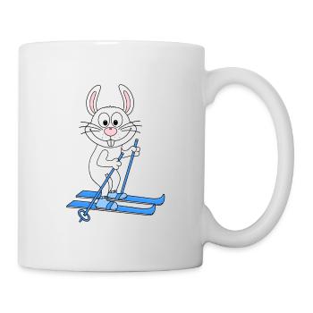SKI - HASE - WINTERSPORT - TIER - KIND - BABY - Tasse - Weiß - Rechts