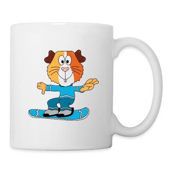 MEERSCHWEINCHEN - SNOWBOARD - SPORT - TIER - KIND - Tasse - Weiß - Rechts