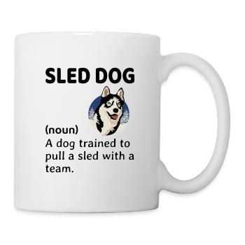 Husky Schlitten Hunderennen Alaskan Racers - Tasse - Weiß - Rechts
