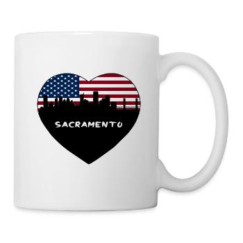 Sacramento Kalifornien USA Flagge Skyline Reisen Souv - Tasse - Weiß - Rechts
