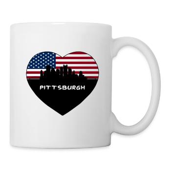 Pittsburgh Pennsylvania USA Flag Skyline Travel So - Mug - white - Right