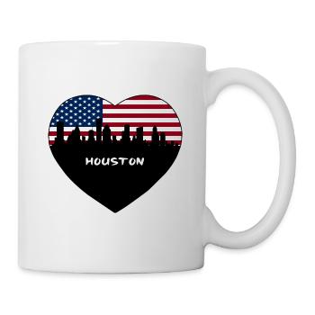 Houston Texas USA Flag Skyline Souvenir de voyage - Mug blanc - blanc - Droite