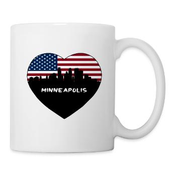 Minneapolis Minnesota États-Unis Flag Skyline Travel Souv - Mug blanc - blanc - Droite