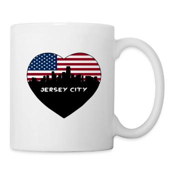 Jersey City New Jersey USA Flag Skyline Travel Sou - Mug blanc - blanc - Droite