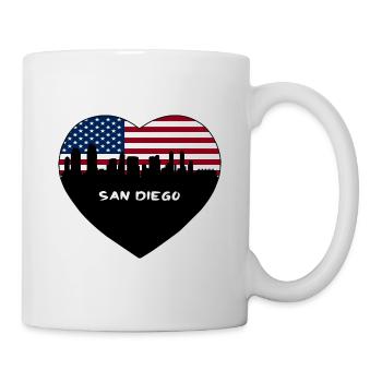 San Diego Californie États-Unis Flag Skyline Travel Souve - Mug blanc - blanc - Droite