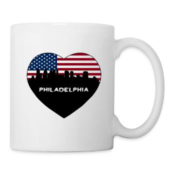 Philadelphie Pennsylvanie États-Unis Flag Skyline Voyage - Mug blanc - blanc - Droite