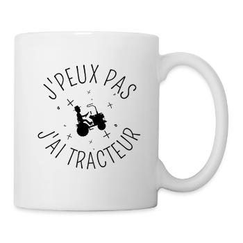 J Peux Pas J Ai Tracteur Tracteur noir - Mug blanc - blanc - Droite