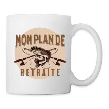 Retraite mon plan de retraite pêche humour pêcheur - Mug blanc - blanc - Droite