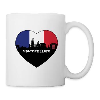 Montpellier Frankreich Flagge Skyline Reise Souvenir - Tasse - Weiß - Rechts