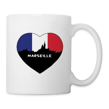 Marseille Frankreich Flagge Skyline Reise Souvenir - Tasse - Weiß - Rechts