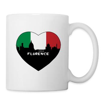 Florenz Italien Flagge Skyline Reise Souvenir - Tasse - Weiß - Rechts