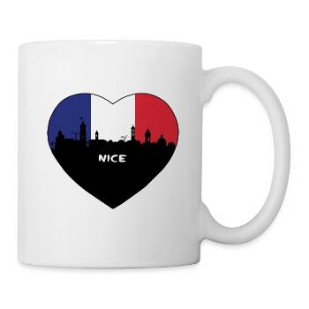 Nice France Flag Skyline Travel Souvenir - Mug - white - Right