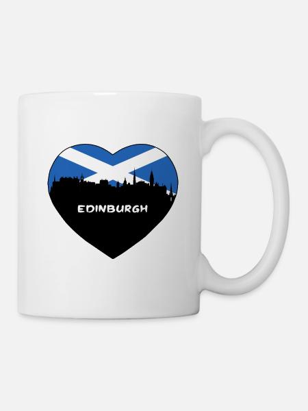 Edinburgh Schottland Flagge Skyline Reise Souvenir - Tasse - Weiß
