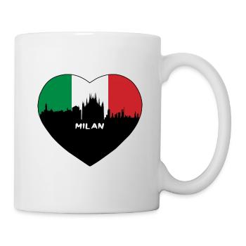 Milan Italy Flag Skyline Travel Souvenir - Mug - white - Right