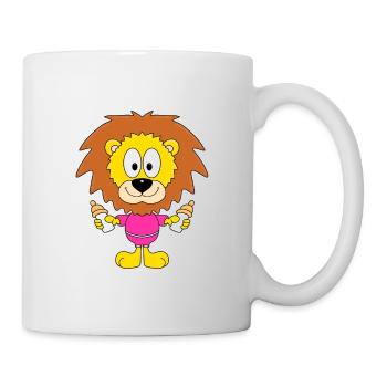 LÖWE - BABY - TIER - TIERISCH - KIND - KINDER - Tasse - Weiß - Rechts