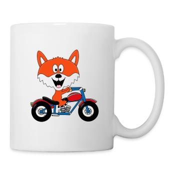 MOTORRAD - BIKER - FUCHS - MOTORSPORT - TIER - Tasse - Weiß - Rechts