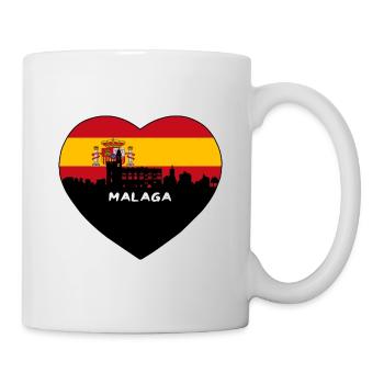 Malaga Espagne Flag Skyline Souvenir de voyage - Mug blanc - blanc - Droite